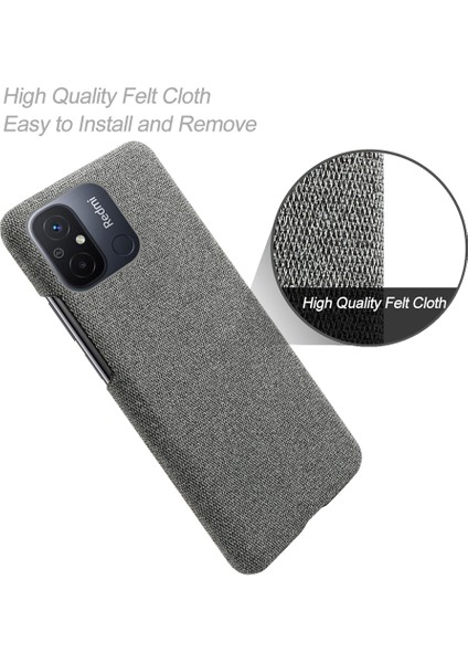 Xiaomi Redmi Için Cep Telefonu Kılıfı 12C 4g Düz Renk Kıç Çizgiye Karşı Pc+Bez Telefon Geri Kapak Grey (Yurt Dışından) modelleri