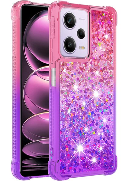 Xiaomi Redmi Için Note 12 Pro 5g/note 12 Pro Speed ​​5g/poco X5 Pro 5g Tpu Kapak Gradyan ve Sıvı Akışlı Telefon Kasa Pembe/mor (Yurt Dışından)