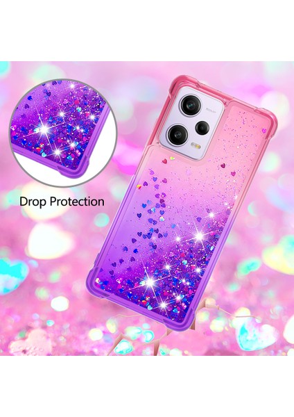 Xiaomi Redmi Için Note 12 Pro 5g/note 12 Pro Speed ​​5g/poco X5 Pro 5g Tpu Kapak Gradyan ve Sıvı Akışlı Telefon Kasa Pembe/mor (Yurt Dışından)
