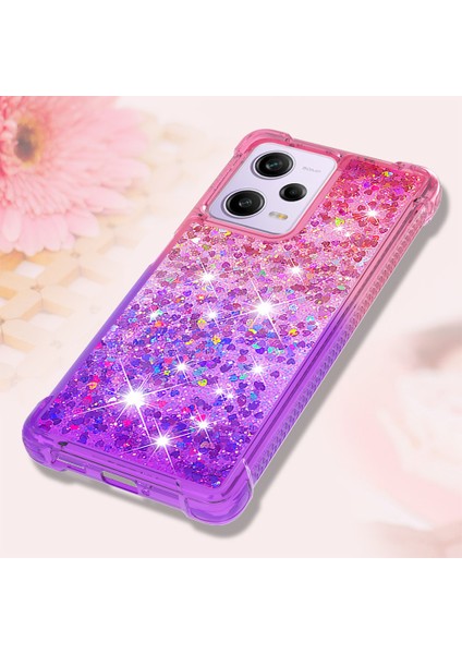 Xiaomi Redmi Için Note 12 Pro 5g/note 12 Pro Speed ​​5g/poco X5 Pro 5g Tpu Kapak Gradyan ve Sıvı Akışlı Telefon Kasa Pembe/mor (Yurt Dışından)