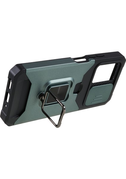 Xiaomi Redmi Için Kickstand Telefon Kılıfı Not 12 5g (Çin)/(Hindistan)/(Global)/poco X5 5g, Pc+Tpu Kart Tutucu Telefon Kapağı Slayt Kameralı Kameralı Yeşil (Yurt Dışından)