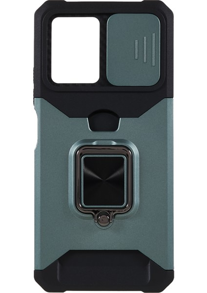 Xiaomi Redmi Için Kickstand Telefon Kılıfı Not 12 5g (Çin)/(Hindistan)/(Global)/poco X5 5g, Pc+Tpu Kart Tutucu Telefon Kapağı Slayt Kameralı Kameralı Yeşil (Yurt Dışından)