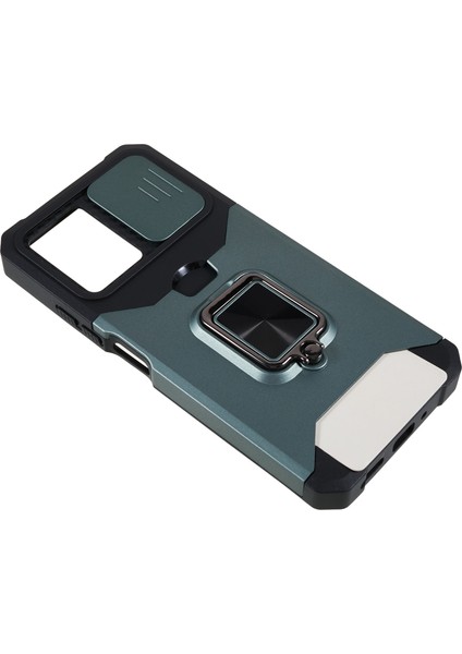 Xiaomi Redmi Için Kickstand Telefon Kılıfı Not 12 5g (Çin)/(Hindistan)/(Global)/poco X5 5g, Pc+Tpu Kart Tutucu Telefon Kapağı Slayt Kameralı Kameralı Yeşil (Yurt Dışından)