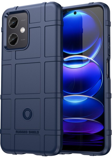 Xiaomi Redmi Için Note 12 5g (Global)/(Hindistan)/(Çin)/poco X5 5g Arka Kabuk, Koruyucu Telefon Kılıfı Engebeli Kare Izgara Dokusu Esnek Tpu Kapak-Mavi (Yurt Dışından)