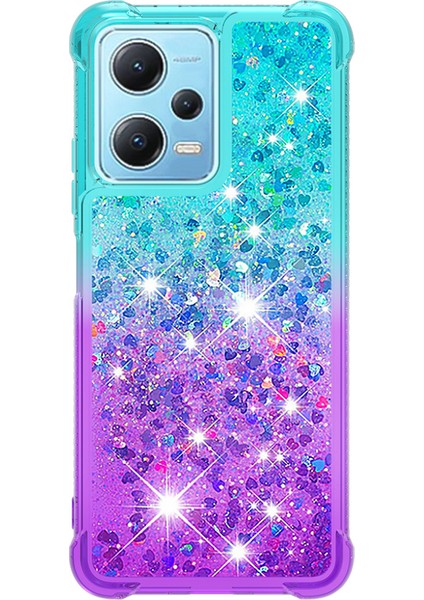 Xiaomi Için Redmi Note 12 4g Gradyan Akışlı Sıvı Şok Geçirmez Tpu Telefon Kapak Sky Mavi+Mor (Yurt Dışından)