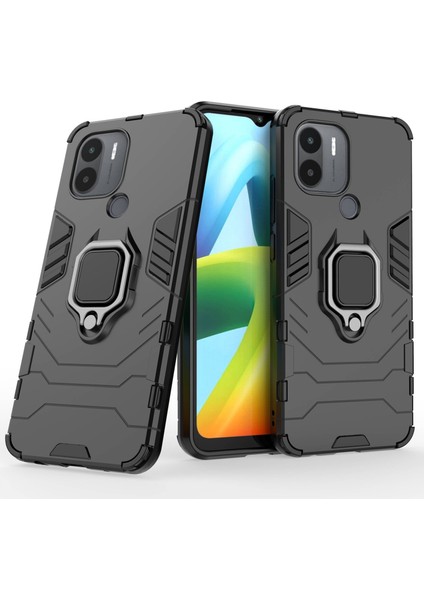 Xiaomi Için Redmi A1+ 4g/a2+ 4g/poco C50 4g Ring Tutucu Kickstand Telefon Kasası Zırh Şok Geçirmez Sert Pc Yumuşak Tpu Hibrid Koruyucu Kapak Black (Yurt Dışından) indirimleri