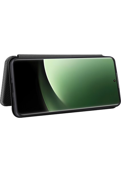 Xiaomi 13 Ultra Pu Deri Telefon Kılıfı Karbon Fiber Doku Stand Kartı Yuvası Kapak Black (Yurt Dışından) fırsatları