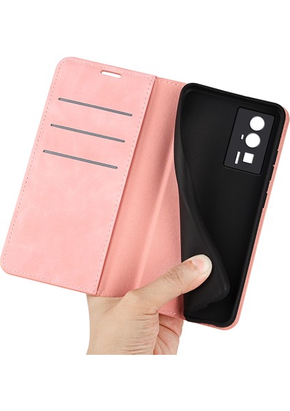 Xiaomi Için Poco F5 Pro 5g/redmi K60 Pro 5G/K60 5g Cilt Touch Hissed Hissedilen Manyetik Oto Ahmsorbed Cüzdan Pu Deri Deri Stand Telefon Kapak Pembe (Yurt Dışından) fırsatları