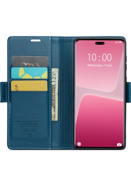 Xiaomi 13 Lite/civi 2 5g Anti-Çizelge Anti-Slatch Telefon Kılıfı Rfıd Engelleme Pu Deri Flip Cover-Blue (Yurt Dışından) fiyatları