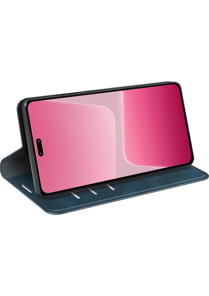 Xiaomi 13 Lite/civi 2 5g Cilt Deri Deri Cüzdan Telefon Kılıfı Flip Stand Koruyucu Kapak Mavisi (Yurt Dışından) modelleri