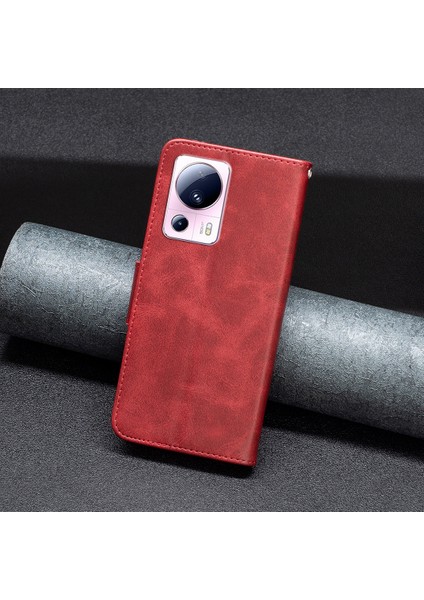 Xiaomi 13 Lite/civi 2 5g Stand Telefon Kılıfı Pu Deri Cüzdan Telefon Kapağı Strap-Red ile (Yurt Dışından) indirimleri