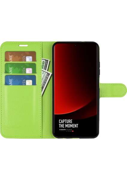 Xiaomi Için Stand Kılıfı 13 Ultra Kazık Kanıtı Litchi Doku Cüzdan Folio Flip Pu Deri Telefon Kapak Yeşil (Yurt Dışından) fiyatları