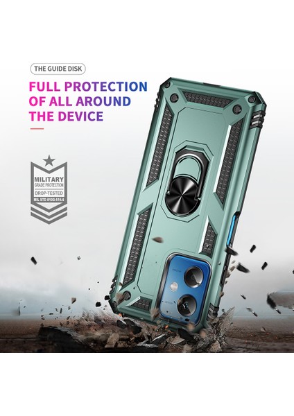 Xiaomi Redmi Için Note 12 5g (Global)/(Hindistan)/(Çin)/poco X5 5g Yüzük Kickstand Telefon Kılıfı Tpu+Pc Cep Telefonu Kapak-Blackish Green (Yurt Dışından) modelleri