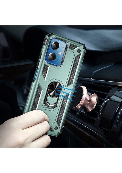 Xiaomi Redmi Için Note 12 5g (Global)/(Hindistan)/(Çin)/poco X5 5g Yüzük Kickstand Telefon Kılıfı Tpu+Pc Cep Telefonu Kapak-Blackish Green (Yurt Dışından) fırsatları