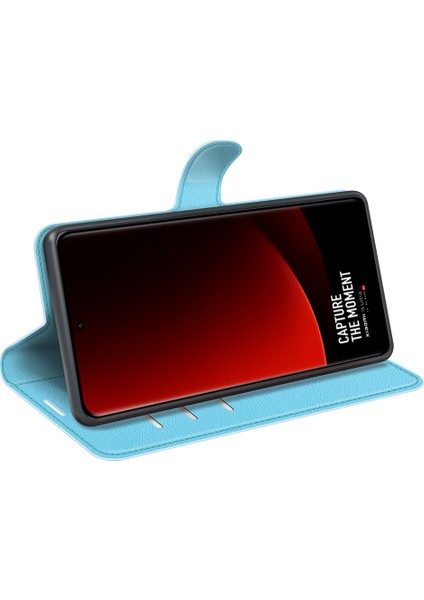 Xiaomi Için Stand Kılıfı 13 Ultra Kazık Kanıtı Litchi Doku Cüzdan Folio Flip Pu Deri Telefon Kapak Mavisi (Yurt Dışından) modelleri