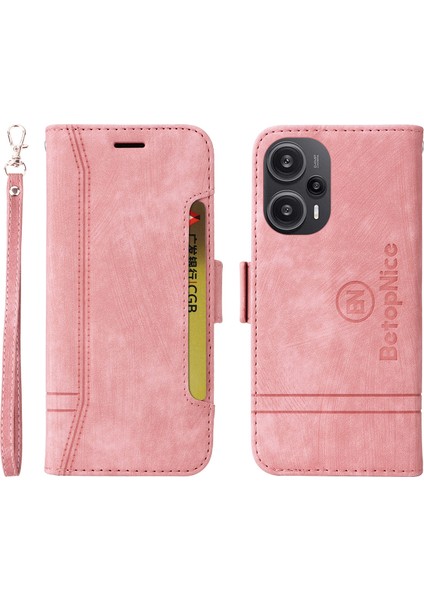Xiaomi Için Redmi Note 12 Turbo/poco F5 5g Pu Deri Cüzdan Kapağı Karakter Anti Koruyucu Telefon Vaka-Pembe (Yurt Dışından)