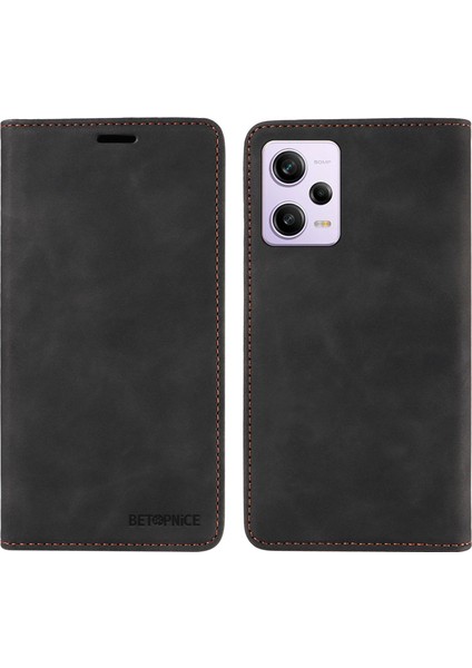 Xiaomi Redmi Için Note 12 Pro 5g/12 Pro Speed ​​5g/poco X5 Pro 5g Pu Deri Rfıd Engelleme Telefon Vaka Black (Yurt Dışından)