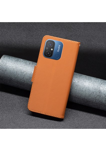 Xiaomi Için Cüzdan Kılıfı Redmi 12C 4g Pu Deri Telefon Kılıfı Düz ​​renk Stand Mobil Telefon Kapak Kahverengi (Yurt Dışından) indirimleri