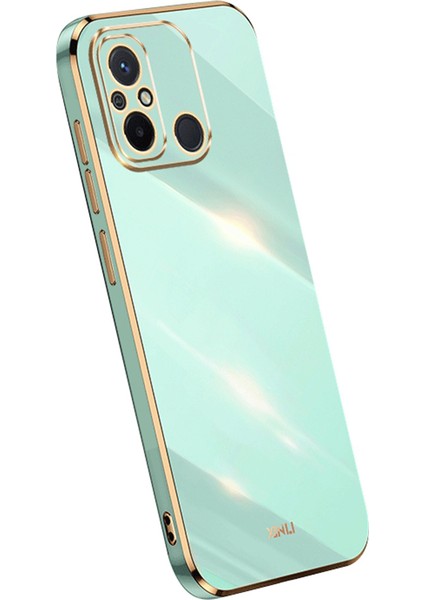 Xiaomi Için Xinli Redmi 12C 4g Hassas Lens Kesme Telefon Kılıfı Elektrokapı Altın Kenar Esnek Tpu Kapak-Chyan (Yurt Dışından)