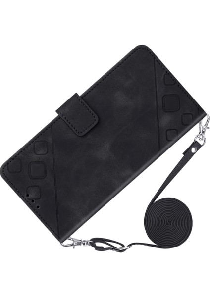 Xiaomi Redmi Için Pu Deri Cüzdan Flip Kılıf Not 12 5g (Çin)/(Hindistan)/(Global)/poco X5 5g, Baskılı Çizgiler Stand Crossbody Telefon Kapak Black (Yurt Dışından) modelleri