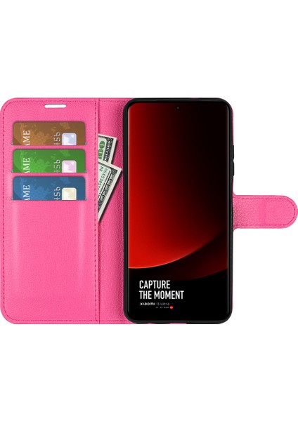 Xiaomi Için Stand Kılıfı 13 Ultra Kazık Kanıtı Litchi Doku Cüzdan Folio Flip Pu Deri Telefon Kapak Çizgisi (Yurt Dışından)