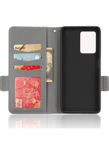 Xiaomi Redmi Için Note 12 5g (Global)/(Hindistan)/(Çin)/poco X5 5g Litchi Doku Pu Deri Flip Telefon Kılıfı Şok Geçirmez Manyetik Görünüm Stand Cüzdan Kapağı Strap-Grey (Yurt Dışından) indirimleri