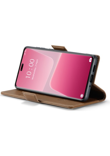 Xiaomi 13 Lite/civi 2 5g Anti-Çizelge Telefon Kılıfı Rfıd Engelleme Pu Deri Flip Cover-Brown (Yurt Dışından) modelleri