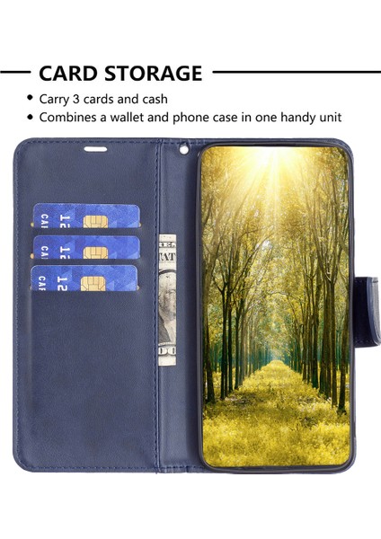 Xiaomi Için Poco X5 5g/redmi Note 12 5g (Global)/(Hindistan)/(Çin) Telefon Kılıfı Pu Deri Cüzdan Stand Koruyucu Kapak Kayış Mavisi (Yurt Dışından)