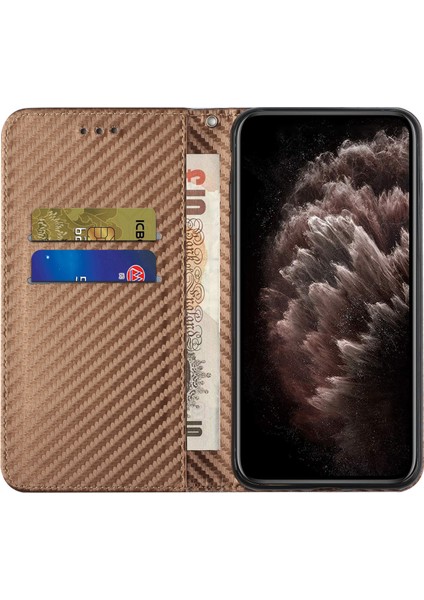 Xiaomi Redmi Için Manyetik Telefon Kapağı 12C 4g Şok Geçirmez Pu Deri Cep Telefon Kılıfı Stand Cüzdan-Brown (Yurt Dışından) modelleri