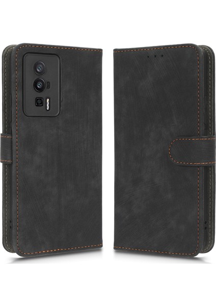 Xiaomi Redmi Için Poco F5 Pro 5g/redmi K60 Pro 5G/K60 5G/K60 Şampiyon Edition Deri Telefon Kılıfı Rfıd Blomak Koruyucu Flıch Cezet Kapak Blak (Yurt Dışından)