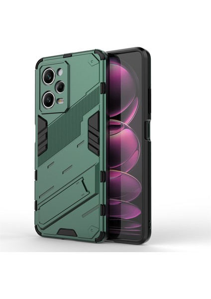Xiaomi Redmi Için Note 12 Pro 5g Sabit Pc+Yumuşak Tpu Kickstand Case Anti-Cratch Cep Telefonu Kapak Yeşilleri (Yurt Dışından)