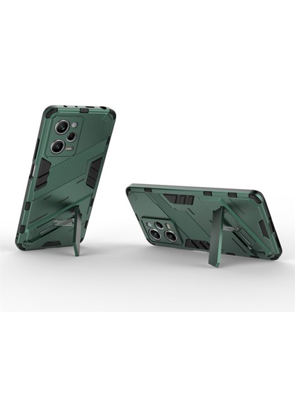 Xiaomi Redmi Için Note 12 Pro 5g Sabit Pc+Yumuşak Tpu Kickstand Case Anti-Cratch Cep Telefonu Kapak Yeşilleri (Yurt Dışından)