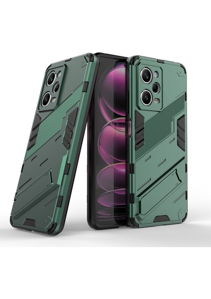 Xiaomi Redmi Için Note 12 Pro 5g Sabit Pc+Yumuşak Tpu Kickstand Case Anti-Cratch Cep Telefonu Kapak Yeşilleri (Yurt Dışından)