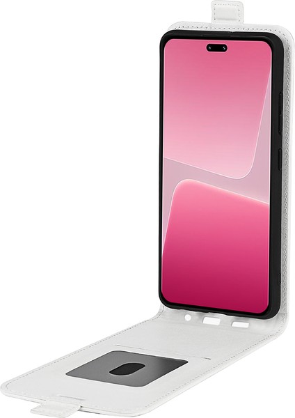 Xiaomi Için 13 Lite/civi 2 5g Kart Tutucu Dikey Flip Telefon Kılıfı Çılgın At Dokusu Pu Deri Kapak-Beyaz (Yurt Dışından) modelleri