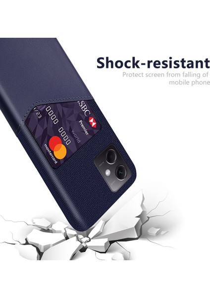 Xiaomi Redmi Için Note 12 5g (Global)/(Hindistan)/(Çin)/poco X5 5g Kumaş Doku Kart Yuvası Mavisi ile Hafif Damlı Anti Anti Telefon Kılıfı (Yurt Dışından)