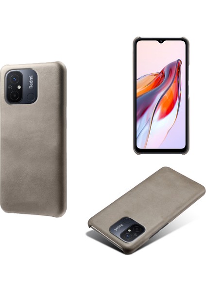Xiaomi Redmi Için 12C 4g Buzağı Dokusu Telefon Kılıfı Deri Kaplamalı Pc Şok Geçirmez Kapak Grey (Yurt Dışından) fiyatları