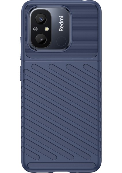 Xiaomi Redmi 12C Için 4g Thunder Serisi Kalınlaştırılmış Tpu Telefon Kılıfı Twill Doku Kayma Önleyici Telefon Kapak Mavisi (Yurt Dışından) modelleri