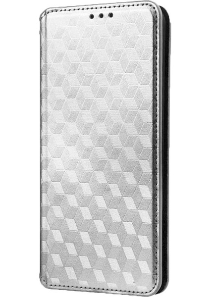 Xiaomi Için Anti-Fall Cep Telefonu Kapağı Redmi A1+ 4g/a2+ 4g/poco C50 4g Rhombus Desen Basılı Pu Deri Foli Folio Telefon Kılıfı Cüzdan Stand-Silver (Yurt Dışından) indirimleri