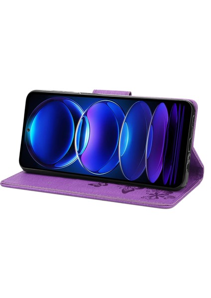 Xiaomi Redmi Için Note 12 5g (Global)/(Hindistan)/(Çin)/poco X5 5g Telefon Deri Kılıf Cüzdan Stand Kelebekleri Çiçek Baskı Kapak-Etrafı (Yurt Dışından)