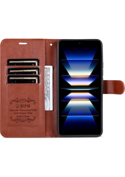 Xiaomi Poco F5 Pro 5g/redmi K60 Pro 5G/K60 5g Stand Cüzdan Koruyucu Telefon Kapak-Kahverengi Için Telefon Deri Kılıfı (Yurt Dışından) modelleri