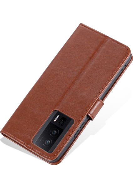 Xiaomi Poco F5 Pro 5g/redmi K60 Pro 5G/K60 5g Stand Cüzdan Koruyucu Telefon Kapak-Kahverengi Için Telefon Deri Kılıfı (Yurt Dışından) indirimleri