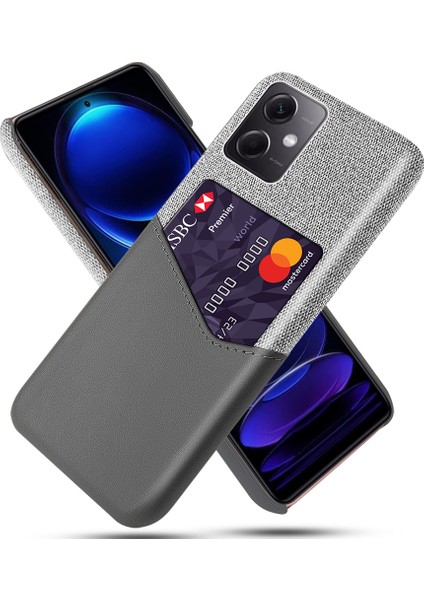 Xiaomi Redmi Için Note 12 5g (Global)/(Hindistan)/(Çin)/poco X5 5g Kumaş Doku Kart Yuvası Greyli Hafif Dalgalı Telefon Kılıfı (Yurt Dışından)