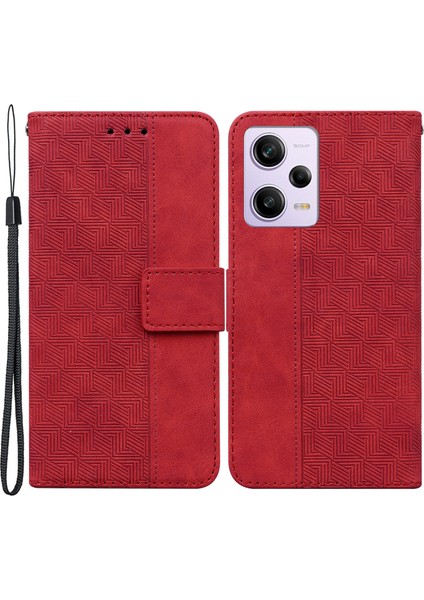 Xiaomi Redmi Için Note 12 Pro 5g/note 12 Pro Speed ​​5g/poco X5 Pro 5g Pu Deri Telefon Kılıfı Cüzdan-Kırmızı (Yurt Dışından)