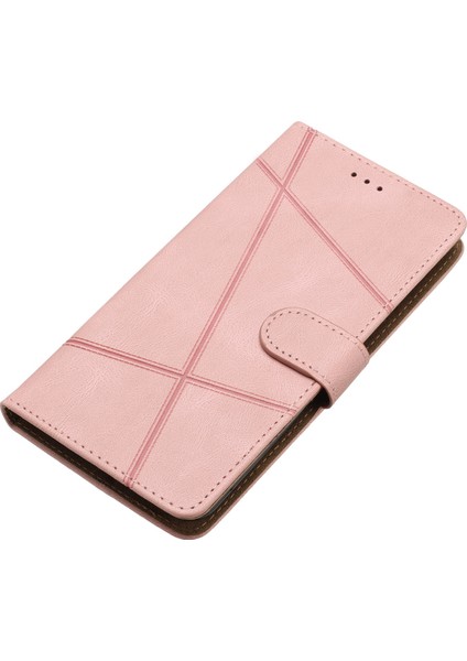 Xiaomi Için Poco X5 Pro 5g/redmi Note 12 Pro Speed ​​5g/not 12 Pro 5g Çılgın At Doku Deri Deri Cüzdan Kapağı Baskılı Çizgiler Katlama Stand Vaka Gül Altın (Yurt Dışından)