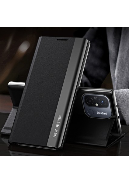 Xiaomi Redmi Için 12C 4g Pu Deri Deri Flip Stand Telefon Kapağı Elektraptaşlama Şok Geçirmez Kasa-Siyah (Yurt Dışından) indirimleri