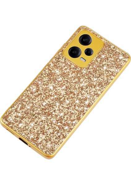 Xiaomi Redmi Için Note 12 Pro 5g Glitter Pealins Telefon Kılıfı Elektrokaplama Tpu Çerçeve Pc Şok Geçirmez Kapak-Ay (Yurt Dışından)