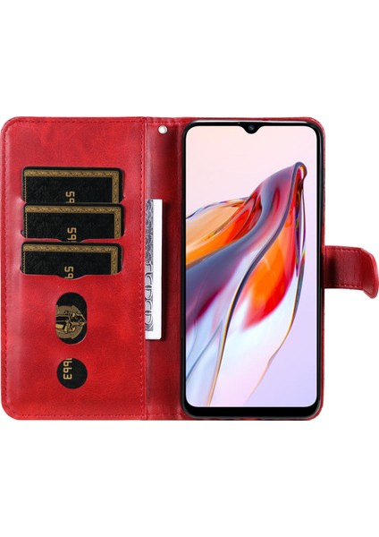 Xiaomi Redmi Için 12C 4G/11A 4g Deri Telefon Kılıfı Stand Cüzdan-Kırmızı ile Fermuar Cep Telefonu Kapağı (Yurt Dışından) modelleri