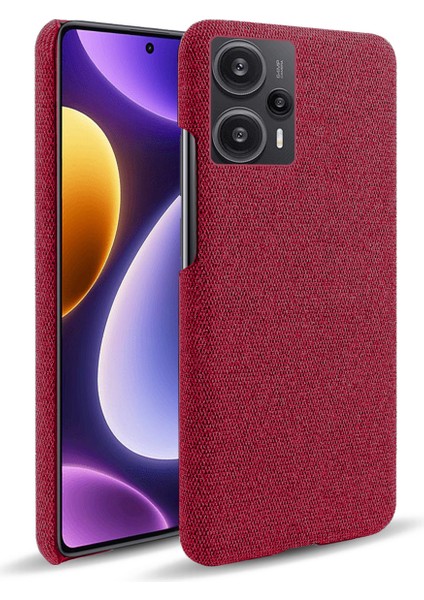 Xiaomi Redmi Için Note 12 Turbo/poco F5 5g Kumaş+Sert Pc Telefon Kılıf Anti-Scracth Telefon Kapak-Kırmızı (Yurt Dışından)