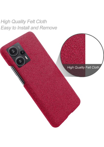 Xiaomi Redmi Için Note 12 Turbo/poco F5 5g Kumaş+Sert Pc Telefon Kılıf Anti-Scracth Telefon Kapak-Kırmızı (Yurt Dışından) fırsatları