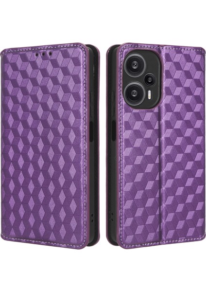 Xiaomi Redmi Için Note 12 Turbo 5g/poco F5 5g Pu Deri Telefon Kılıf Rhanmombus Disprint Flip Stant Cüzdan Kapak Morası (Yurt Dışından)